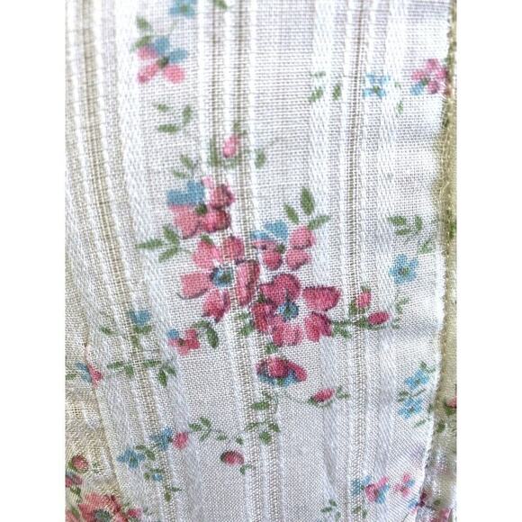 VTG Floral Dress Cottagecore Prairie Romantic Green Mini Print Victorian 70s - Picture 7 of 8